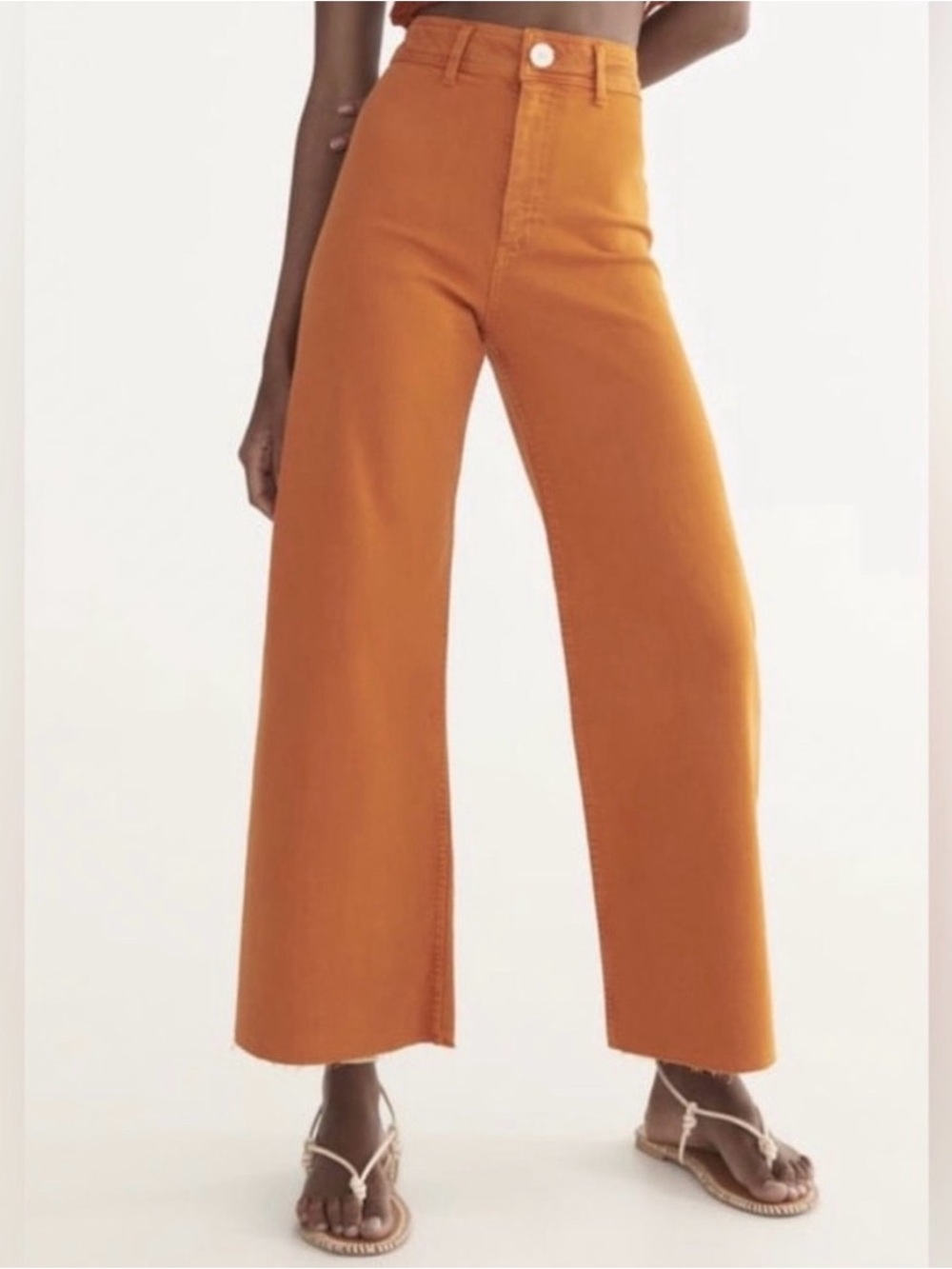 Zara Culottes - Wide Leg High Waist Pants in Burnt Orange